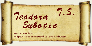 Teodora Subotić vizit kartica
